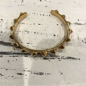 Gold Cuff Bracelet with Edgy Detail